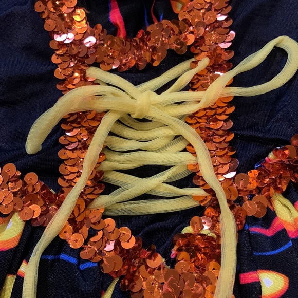 Child’s black leotard dance costume approx Sz 2 with lacing at waist & skirt - Picture 6 of 7